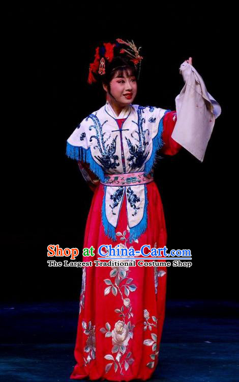 Chinese Ping Opera Diva Wedding Apparels Costumes and Headpieces Nao Yan Fu Traditional Pingju Opera Bride Dress Actress Yan Lanzhen Garment