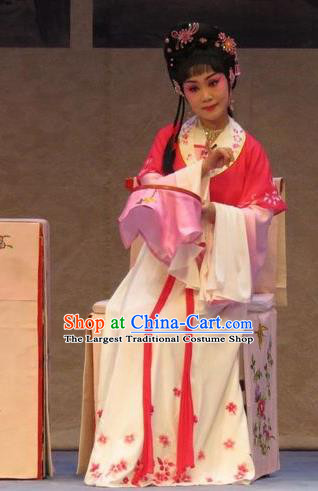 Chinese Ping Opera Young Lady Piao Xiang Apparels Costumes and Headpieces Nao Yan Fu Traditional Pingju Opera Xiaodan Dress Garment