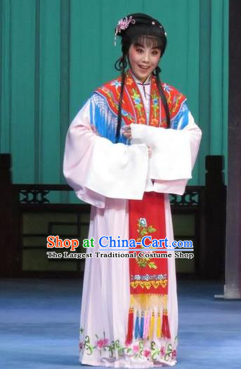 Chinese Ping Opera Diva Apparels Costumes and Headpieces Yuan Yang Pu Traditional Pingju Opera Hua Tan Dress Actress Garment