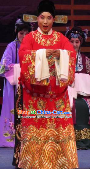 The Five Female Worshipers Chinese Ping Opera Niche Costumes and Headwear Pingju Opera Apparels Clothing Number One Scholar Zou Yinglong Embroidered Robe