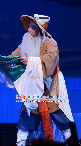 Remember Back to the Cup Chinese Ping Opera Elderly Man Costumes and Headwear Pingju Opera Laosheng Apparels Boatman Clothing