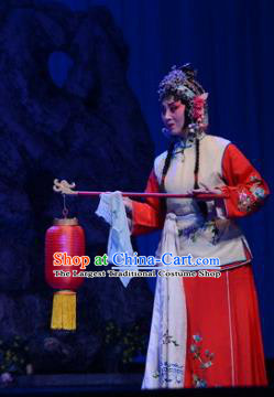 Chinese Ping Opera Xiaodan Apparels Costumes and Headpieces Remember Back to the Cup Traditional Pingju Opera Servant Girl Dress Garment