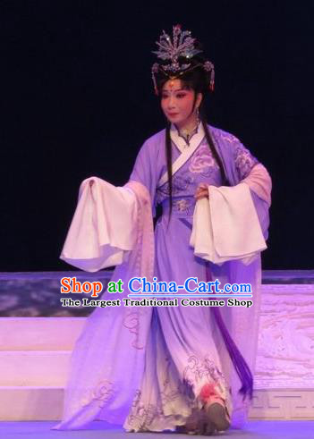 Chinese Ping Opera Goddess Apparels Costumes and Headpieces Legend of Love Traditional Pingju Opera Diva Zhi Nv Dress Garment