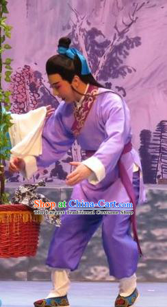 Legend of Love Chinese Ping Opera Xiaosheng Costumes and Headwear Pingju Opera Farmer Apparels Farmer Niu Lang Clothing