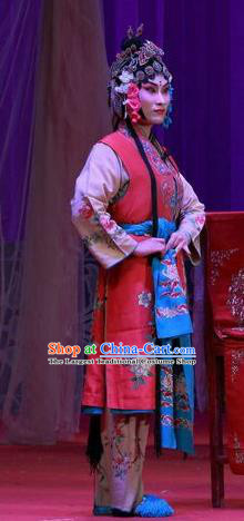 Chinese Ping Opera Female Servant Apparels Costumes and Headdress Remember Back to the Cup Traditional Pingju Opera Young Lady Dress Garment