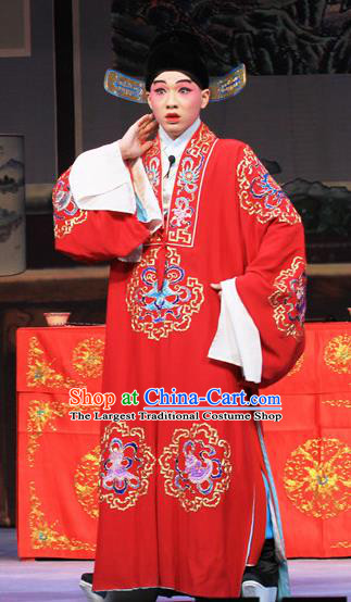Linjiang Post Chinese Ping Opera Bride Costumes and Headwear Pingju Opera Young Male Apparels Scholar Cui Tong Clothing