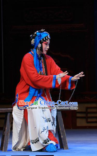 Chinese Ping Opera Tsing Yi Apparels Costumes and Headpieces Linjiang Post Traditional Pingju Opera Female Prisoner Zhang Cuilan Dress Garment