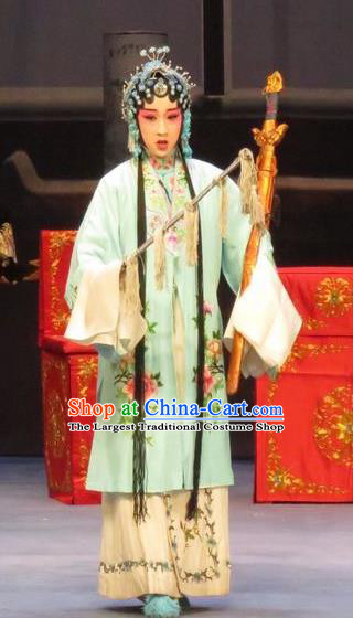 Chinese Ping Opera Diva Zhang Lanzhen Apparels Costumes and Headpieces Linjiang Post Traditional Pingju Opera Hua Tan Dress Garment