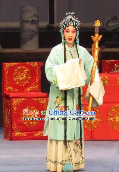 Chinese Ping Opera Diva Zhang Lanzhen Apparels Costumes and Headpieces Linjiang Post Traditional Pingju Opera Hua Tan Dress Garment