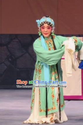 Chinese Ping Opera Actress Zhang Lanzhen Apparels Costumes and Headdress Linjiang Post Traditional Pingju Opera Hua Tan Dress Diva Garment