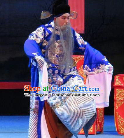 The Five Female Worshipers Chinese Ping Opera Laosheng Costumes and Headwear Pingju Opera Apparels Yang Jilang Embroidered Robe Clothing