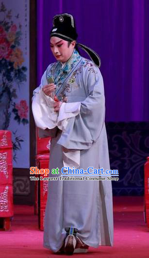 Remember Back to the Cup Chinese Ping Opera Young Man Zhang Tingxiu Costumes and Headwear Pingju Opera Xiaosheng Scholar Apparels Clothing