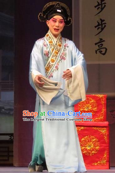 Remember Back to the Cup Chinese Ping Opera Scholar Zhang Tingxiu Costumes and Headwear Pingju Opera Xiaosheng Apparels Young Man Clothing