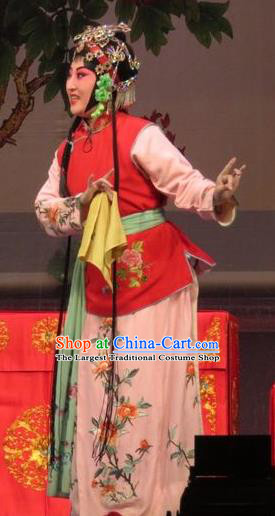 Chinese Ping Opera Young Lady Apparels Costumes and Headpieces Remember Back to the Cup Traditional Pingju Opera Xiaodan Dress Garment