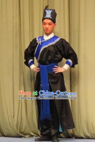 Peach Blossom Temple Chinese Ping Opera Takefu Costumes and Headwear Pingju Opera Wusheng Apparels Martial Male Clothing