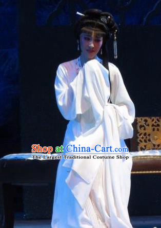 Chinese Ping Opera Actress Lin Daiyu Countess Costumes and Headpieces Baoyu and Daiyu Traditional Pingju Opera Hua Tan Dress Garment Diva Apparels