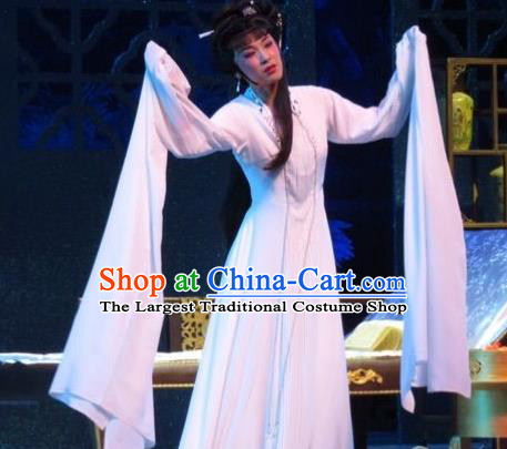 Chinese Ping Opera Actress Lin Daiyu Countess Costumes and Headpieces Baoyu and Daiyu Traditional Pingju Opera Hua Tan Dress Garment Diva Apparels