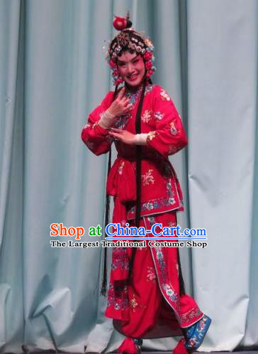 Chinese Ping Opera Young Lady Costumes Apparels and Headpieces Yang Bajie You Chun Traditional Pingju Opera Xiaodan Dress Garment