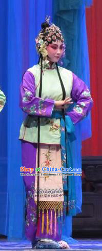 Chinese Ping Opera Costumes Apparels and Headpieces Yang Bajie You Chun Traditional Pingju Opera Young Lady Dress Garment