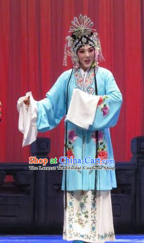 Chinese Ping Opera Diva Costumes Apparels and Headpieces Yang Bajie You Chun Traditional Pingju Opera Young Lady Dress Hua Tan Garment