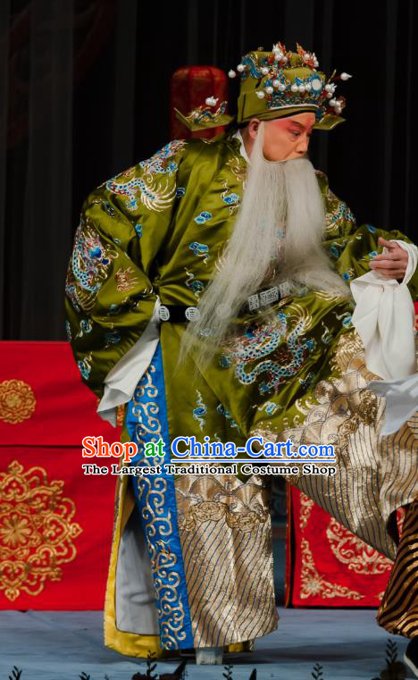 Ma Zhaoyi Chinese Ping Opera Laosheng Costumes and Headwear Pingju Opera Elderly Male Apparels Chu King Clothing