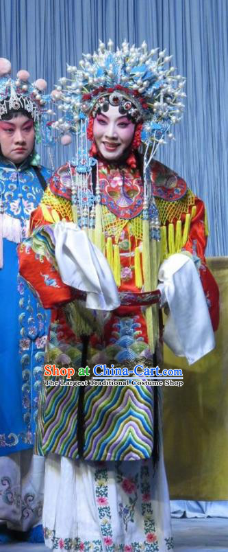 Chinese Ping Opera Hua Tan Apparels Costumes and Headdress Traditional Pingju Opera San Kan Yu Mei Diva Dress Princess Embroidered Robe Garment