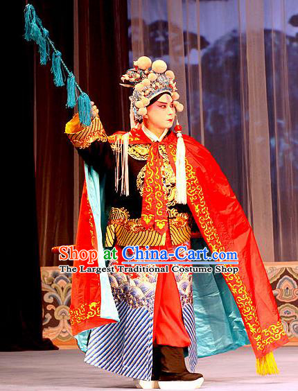 Ma Zhaoyi Chinese Ping Opera Wusheng Costumes and Headwear Pingju Opera Martial Male Wu Yuan Apparels Clothing