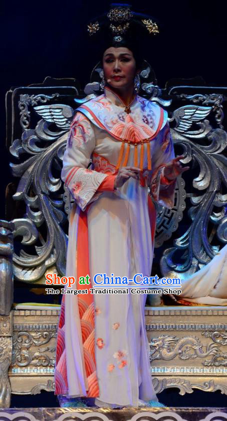 Chinese Ping Opera Actress Costumes Apparels and Headdress Xiaozhuang Changge Traditional Pingju Opera Qing Dynasty Queen Mother Dress Garment
