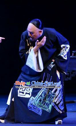 Ji Yin Chuan Qi Chinese Ping Opera Laosheng Hou Wenfu Costumes and Headwear Pingju Opera Elderly Male Apparels Clothing