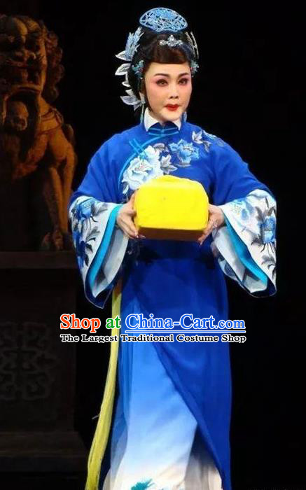 Chinese Ping Opera Actress Widow Leng Yuefang Costumes Apparels and Headpieces Ji Yin Chuan Qi Traditional Pingju Opera Diva Dress Garment