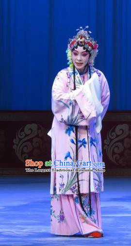 Chinese Ping Opera Actress Costumes Apparels and Headpieces The Beautiful Courtesan Traditional Pingju Opera Hua Tan Pink Dress Diva Du Shiniang Garment