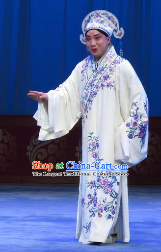 The Beautiful Courtesan Chinese Ping Opera Xiaosheng Costumes and Headwear Pingju Opera Young Male Apparels Scholar Li Jia Clothing