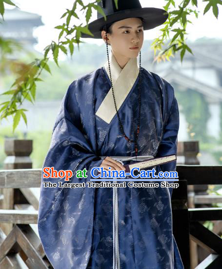 Chinese Traditional Ming Dynasty Male Hanfu Robe Ancient Taoist Apparels Historical Costumes