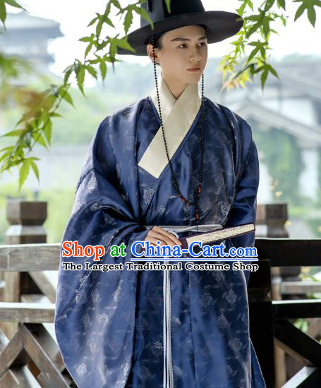 Chinese Traditional Ming Dynasty Male Hanfu Robe Ancient Taoist Apparels Historical Costumes