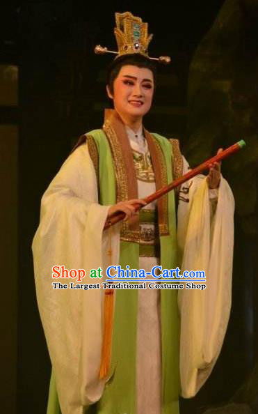 Chinese Yue Opera Noble Childe Apparels Zhen Huan Shaoxing Opera Niche Costumes Young Male Prince Garment and Headwear