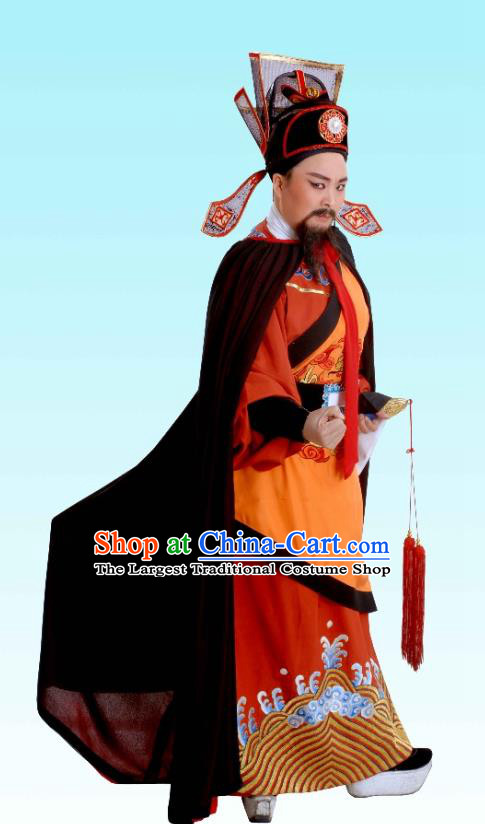 The Legend of Pearl Zhen Zhu Chuan Qi Chinese Yue Opera Official Costumes and Headwear Shaoxing Opera Wu Sheng Apparels Garment