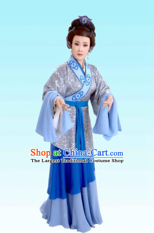 Chinese Shaoxing Opera Vieille Dame Dress Garment The Legend of Pearl Zhen Zhu Chuan Qi Yue Opera Costumes Elderly Female Apparels and Headpieces