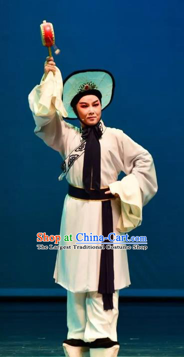 Chinese Yue Opera Xiao Sheng Costumes and Headwear Shaoxing Opera Yan Zhi Apparels Young Male Su Jie Garment