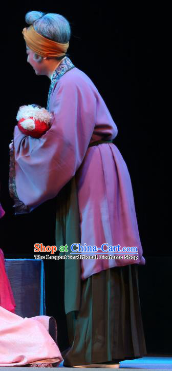 Chinese Shaoxing Opera Lao Dan Dress Garment A Tragic Marriage Yue Opera Elderly Female Costumes Fisher Woman Apparels and Headdress