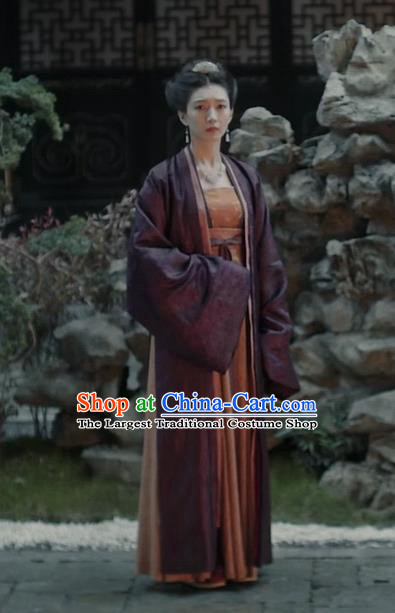 Chinese Ancient Imperial Empress Hanfu Dress Drama Serenade of Peaceful Joy Song Dynasty Queen Cao Danshu Historical Costumes and Headpieces