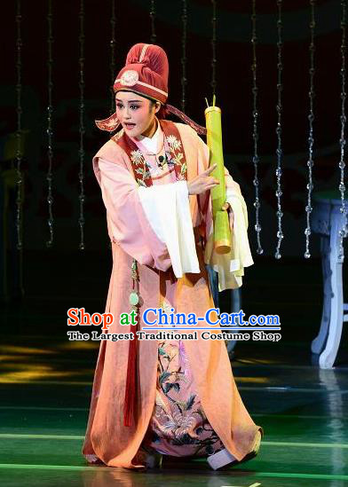 Chinese Yue Opera Scholar Niche Costumes and Hat Shaoxing Opera Dong Xiaowan And Mao Bijiang Apparels Young Male Garment