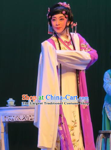 Chinese Shaoxing Opera Actress Dress Garment Dong Xiaowan And Mao Bijiang Yue Opera Hua Tan Costumes Geisha Apparels and Hair Accessories