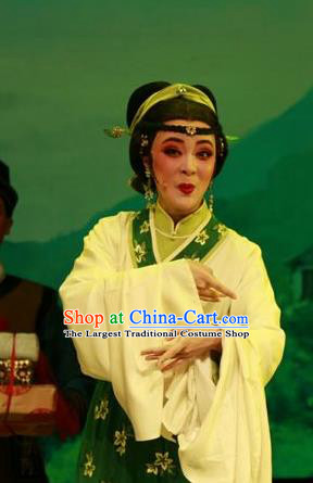 Chinese Shaoxing Opera Young Female Apparels Garment and Headpieces Yue Opera Dress Shuang Jiao Jie Qin Country Woman Costumes