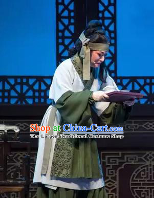 Chinese Shaoxing Opera Poor Dame Apparels Garment and Headdress Yue Opera Costumes Shuang Jiao Jie Qin Elderly Female Dress