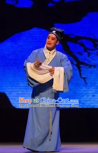 Chinese Yue Opera Tell On Sargam Young Male Costumes and Headwear Shaoxing Opera Clothing Scholar Apparels Garment