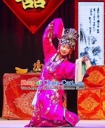 Chinese Shaoxing Opera Actress Garment and Headpieces Yue Opera Tell On Sargam Apparels Dress Hua Tan Zhang Zhenzhu Costumes