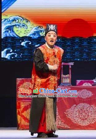 Chinese Yue Opera Chou Role Tell On Sargam Dai Da Costumes and Headwear Shaoxing Opera Garment Clothing Clown Apparels