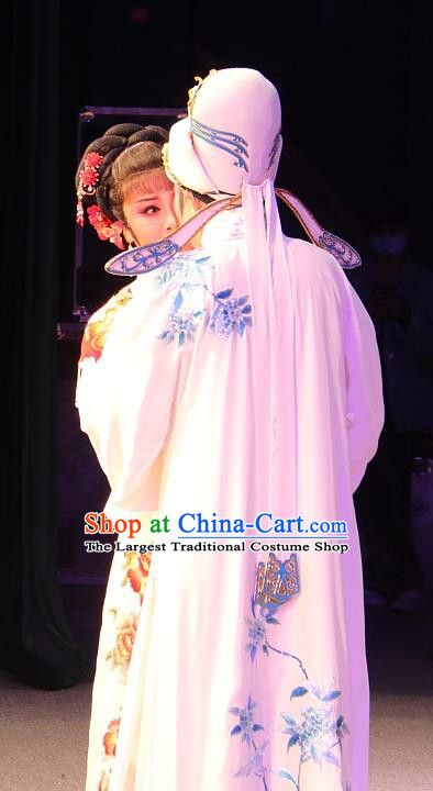 Chinese Yue Opera The Ungrateful Lover Qing Tan Young Male Costumes and Headwear Shaoxing Opera Apparels Clothing Scholar Wang Kui Garment