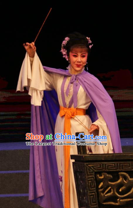 Chinese Shaoxing Opera Young Lady Costumes and Headpieces Yue Opera The Ungrateful Lover Qing Tan Courtesan Jiao Guiying Dress Apparels Actress Hua Tan Garment