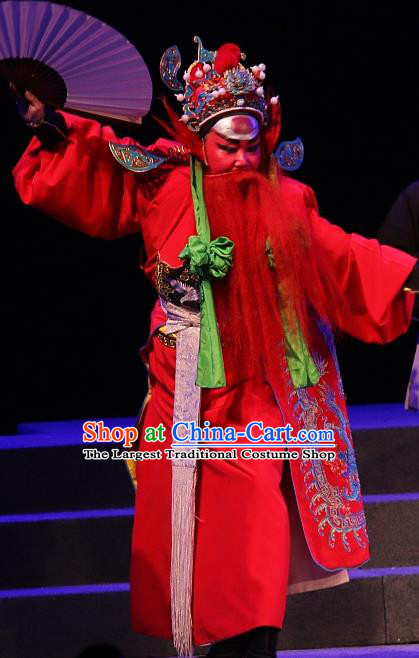 Chinese Yue Opera Assistant The Ungrateful Lover Qing Tan Garment Costumes and Headwear Shaoxing Opera Wusheng Hell Official Clothing Apparels